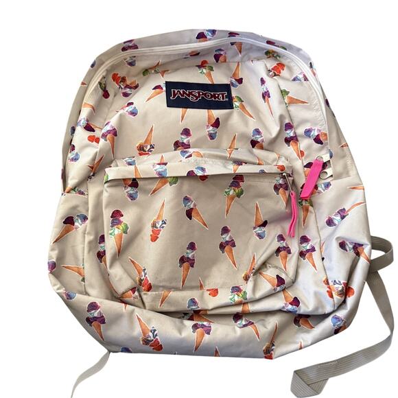 Jansport Backpack Ice Cream Print Womens One Size‎ Pastel School Travel Bookbag - Picture 1 of 7